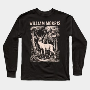 William Morris Deer in a forest Long Sleeve T-Shirt